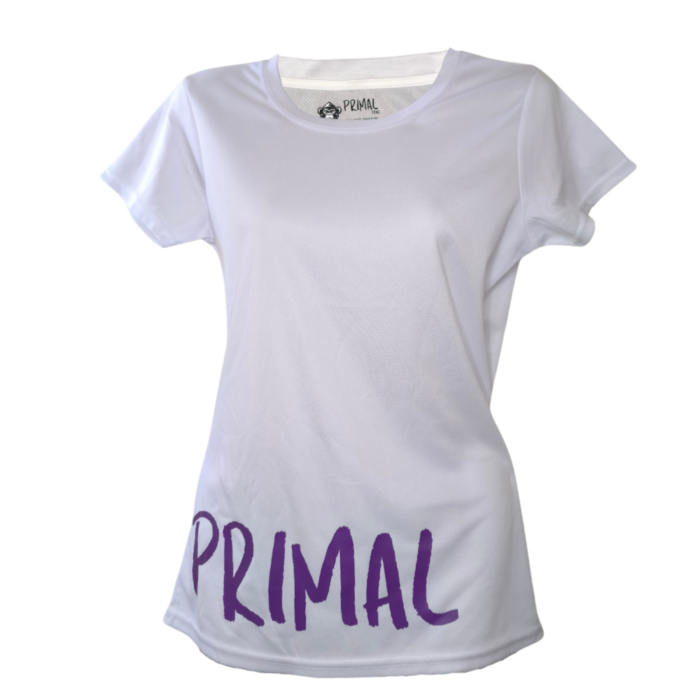 Polera Dry Fit Blanca / Morada Woman