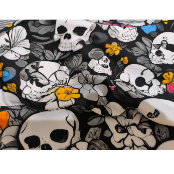 Top Skull Black & Flowers - Imagen 2