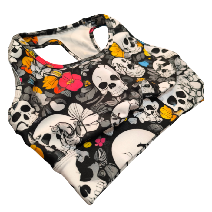 Top Skull Black & Flowers - Imagen 3