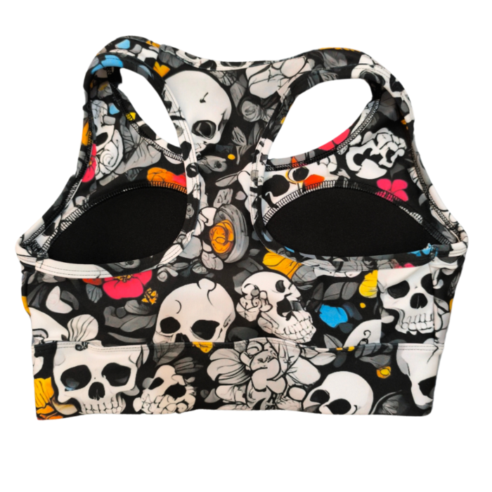 Top Skull Black & Flowers - Imagen 4