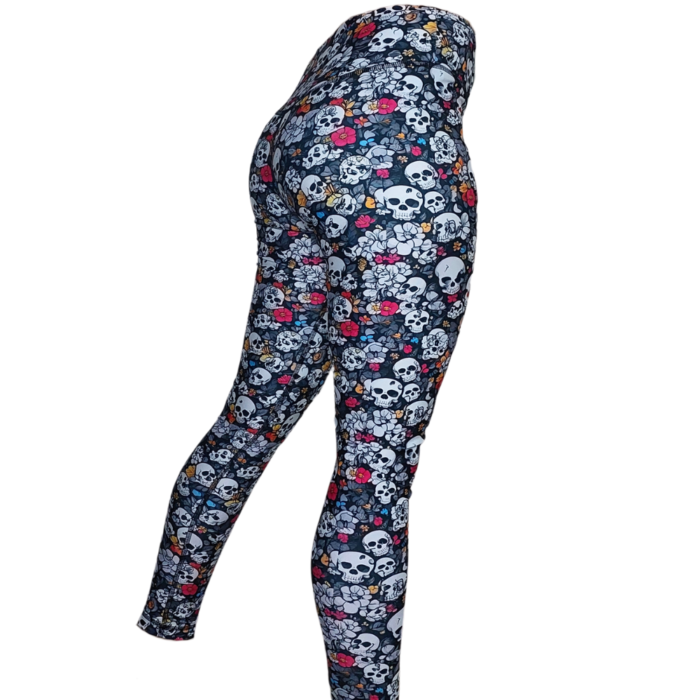 Leggins Skull Black & Flowers - Imagen 4