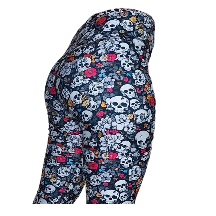 Leggins Skull Black & Flowers - Imagen 2