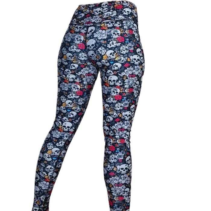 Leggins Skull Black & Flowers - Imagen 3